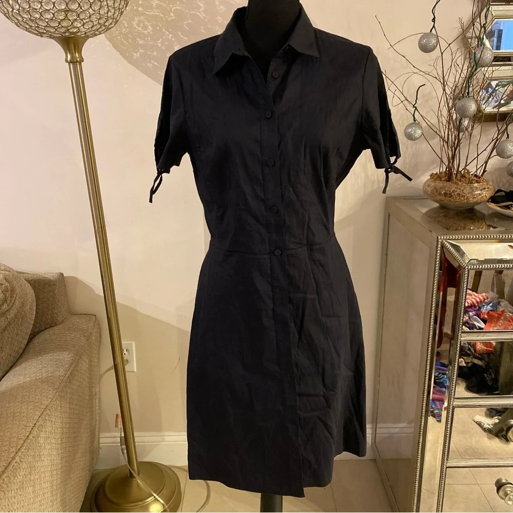 Theory Black Button-Up Dress